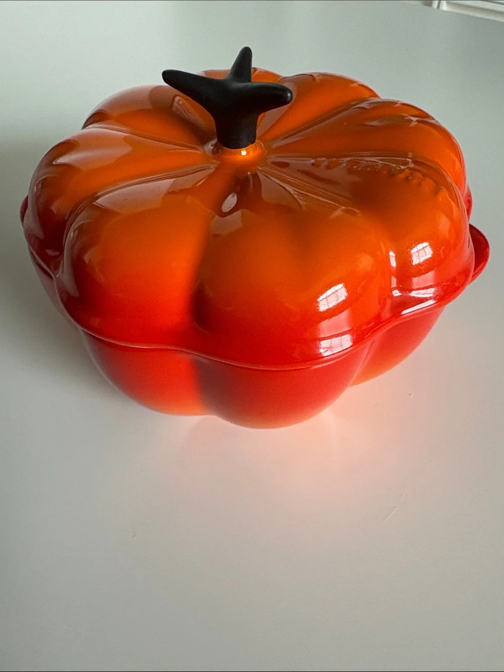 Le Creuset Stoneware Mini Pumpkin Cocotte Casserole Dish with Lid - Flame Orange